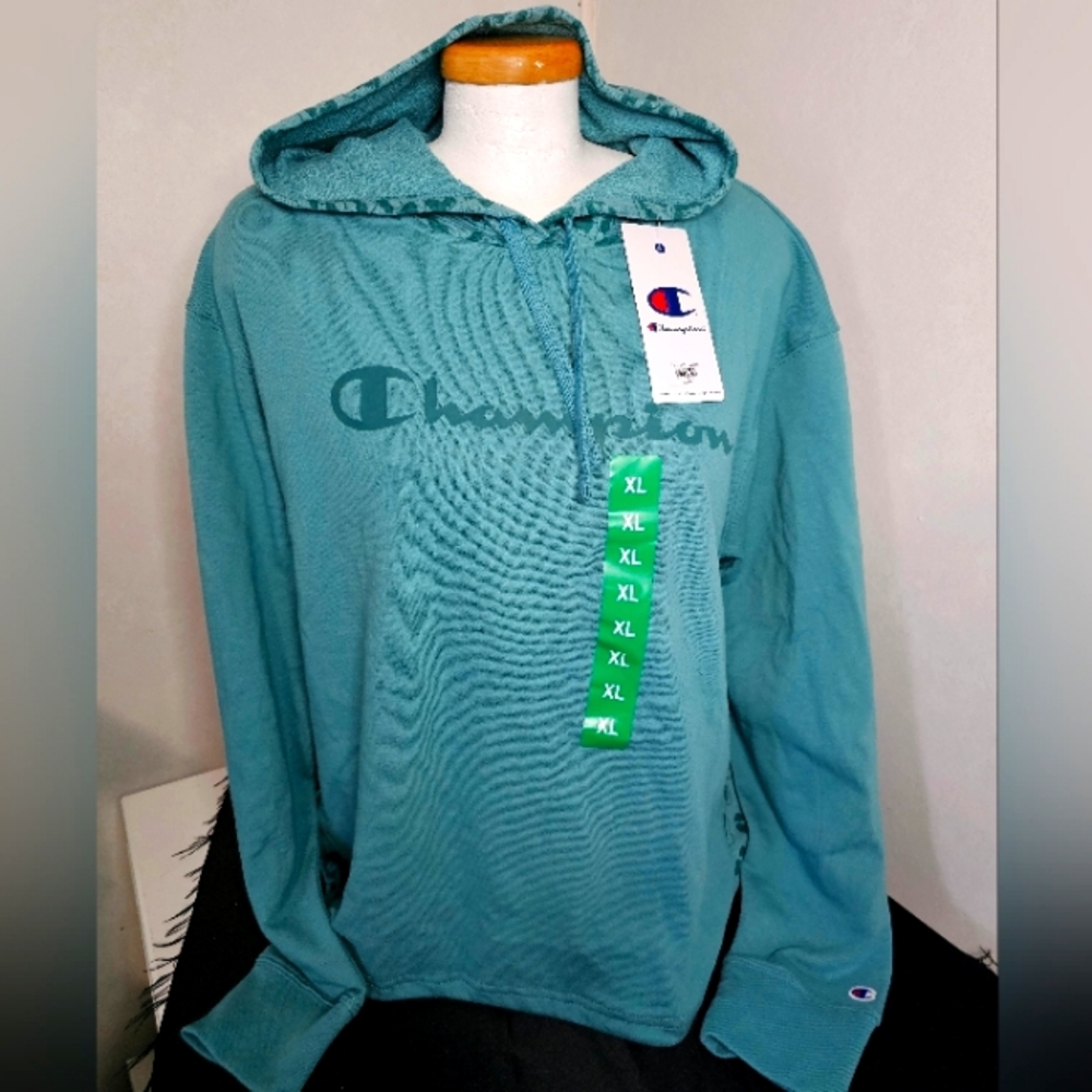 New Green Cheetah Print Champion Hoody